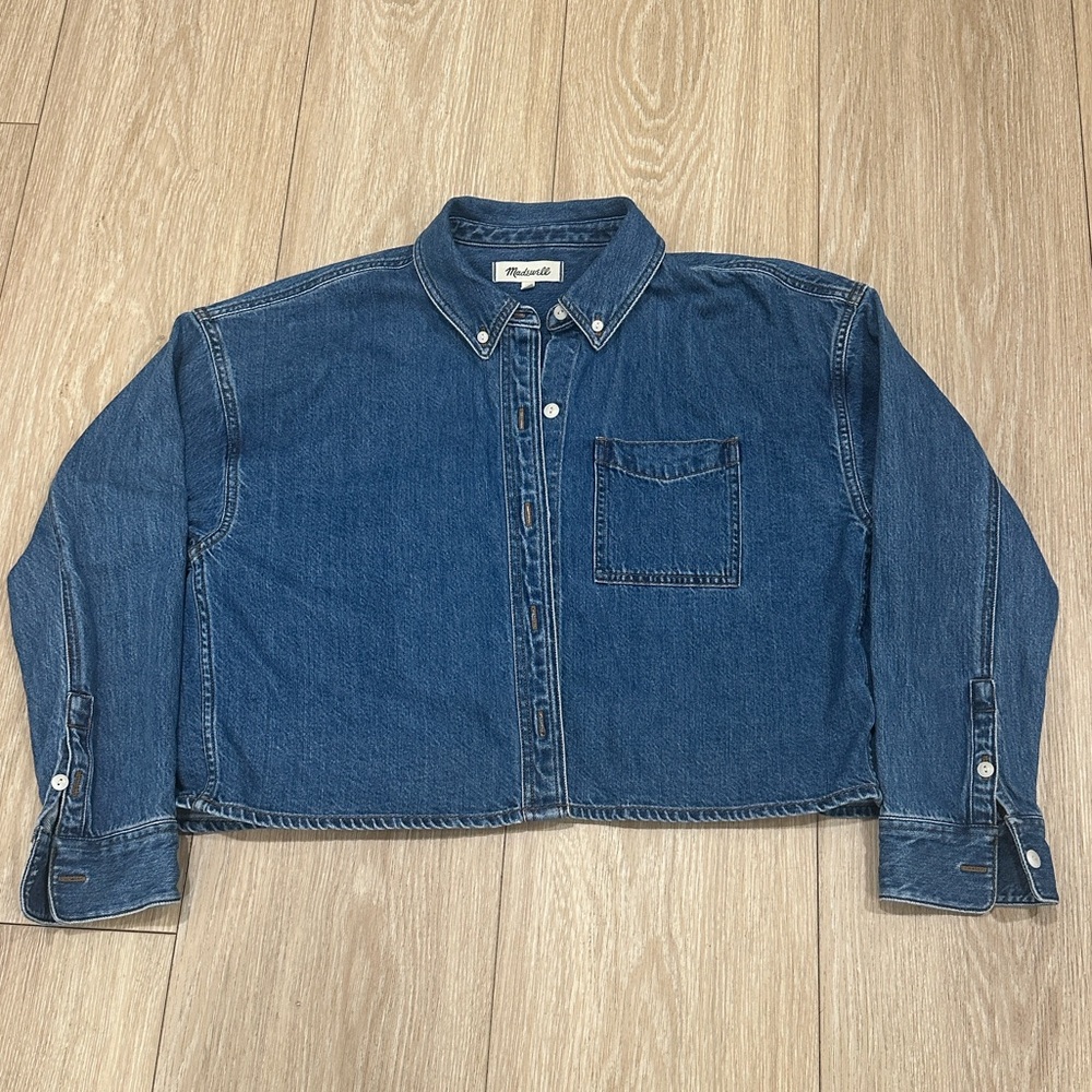 Madewell Cropped Blue Denim Cropped Jacket